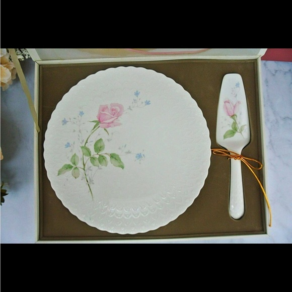 EXQUISITE/MIKISKA/CAKE OR PIE PLATE/SERVER/UNIQUE SET, BIRTHDAY/SHABBY CHIC - Picture 3 of 3